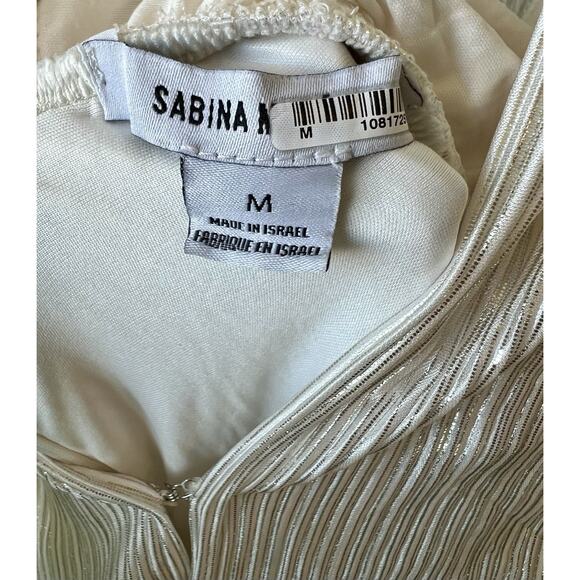 SABINA MUSAYEV Peleg Plunge Neck Jumpsuit Pearl Blush Size Medium, No Belt - Picture 10 of 12